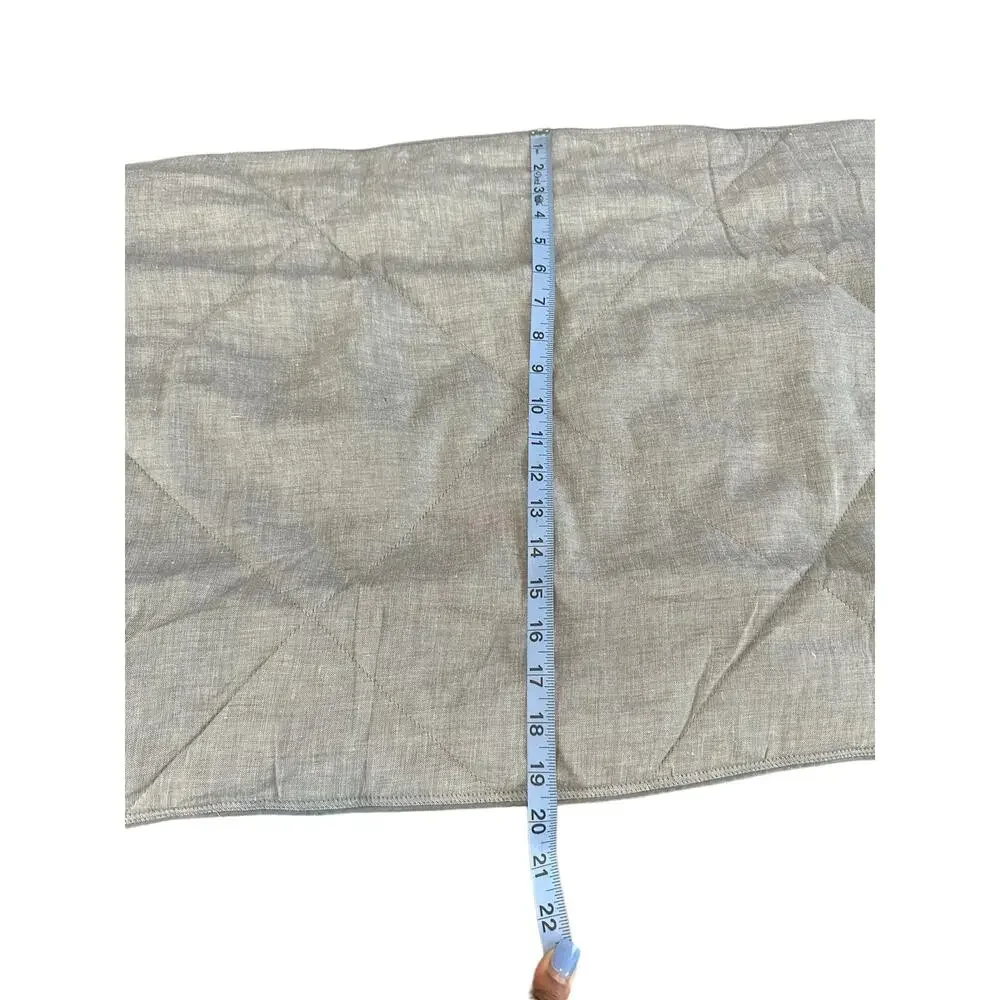 Pottery Barn Gray Home‎ Decor Linen Cotton Silk Quilted King Pillow Sham Cover